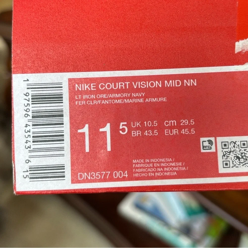 Brand New Nike Court Vision Mid Sneakers Retro 80s Basketball Lace Up Navy Black